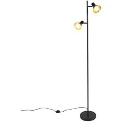 QAZQA Magno - Lampadaire Moderne - 2 Lumière - H 1580 Mm - Noir - Moderne - Éclairage Intérieur - Salon I Chambre - Noir