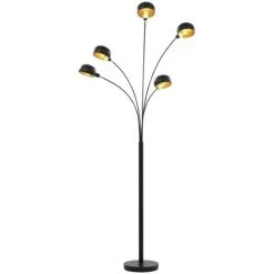 VidaXL Lampadaire 200 Cm 5 X E14 Noir Et Doré - Noir -Lampadaire Soldes 2022 15729013 3
