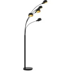 VidaXL Lampadaire 200 Cm 5 X E14 Noir Et Doré - Noir -Lampadaire Soldes 2022 15729013 4