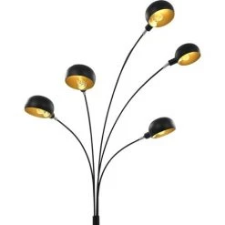 VidaXL Lampadaire 200 Cm 5 X E14 Noir Et Doré - Noir -Lampadaire Soldes 2022 15729013 5