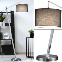 REALITY LEUCHTEN Lampadaire Design Spot Textile Gris Salon Salle De Travail éclairage Sur Pied Luminaire Reality R40361007 -Lampadaire Soldes 2022 16079376 3