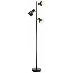 B.K.Licht Lampadaire Design LED Métal Lampe Retro Sur Pied Orientable Noir 230V
