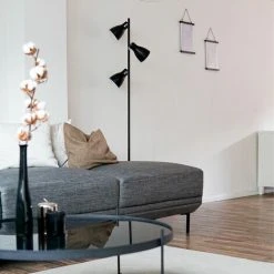 B.K.Licht Lampadaire Design LED Métal Lampe Retro Sur Pied Orientable Noir 230V -Lampadaire Soldes 2022 16358070 3