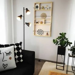 B.K.LICHT Lampadaire Design Métal 3 Spots Noir-doré Vintage Retro Spots Orientables Pivotables -Lampadaire Soldes 2022 16358087 3