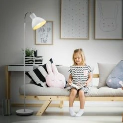 B.K.LICHT Lampadaire Design Industriel Lampe à Pied Lampe à Vasque Métal Blanche -Lampadaire Soldes 2022 16358285 5