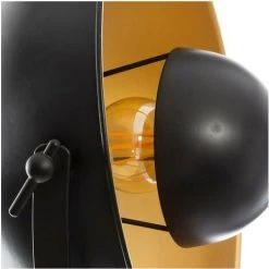 Atmosphera - Lampadaire Trépied En Bois Et Métal Noir Et Doré H 162 Cm - Noir -Lampadaire Soldes 2022 16593243 4