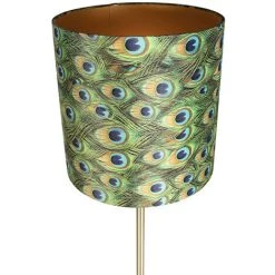 QAZQA Simplo - Lampadaire Avec Abat-jour Moderne - 1 Lumière - H 184 Cm - Imprimé Plumes De Paon - Moderne - Éclairage Intérieur - Salon I Chambre - Imprimé Plumes De Paon -Lampadaire Soldes 2022 16773466 4