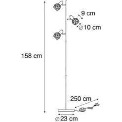 QAZQA Mesh - Lampadaire Moderne - 3 Lumière - H 1580 Mm - Cuivre - Moderne - Éclairage Intérieur - Salon I Chambre - Cuivre -Lampadaire Soldes 2022 16995139 4