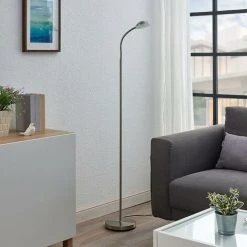 LINDBY LED Lampadaire 'Giacomo' En Métal Pour Salon & Salle à Manger - Blanc Satiné, Transparent -Lampadaire Soldes 2022 17166971 2