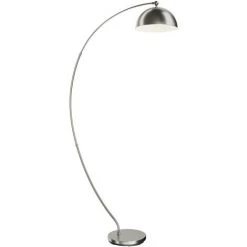 LINDBY LED Lampadaire à Intensité Variable 'Zara' En Aluminium Pour Salon & Salle à Manger - Nickel Mat