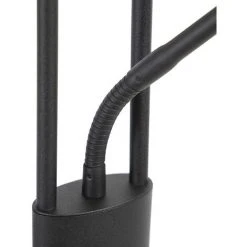 QAZQA Divine - LED Dimmable Lampadaire Avec Lampe De Lecture Moderne Variateur Inclus - 1 Lumière - H 1800 Mm - Noir - Moderne - Éclairage Intérieur - Salon I Chambre - Noir -Lampadaire Soldes 2022 17595381 5