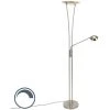 QAZQA Ibiza - LED Dimmable Lampadaire Avec Lampe De Lecture Moderne Variateur Inclus - 1 Lumière - H 180 Cm - Acier - - Éclairage Intérieur - Salon I Chambre I Cuisine I Salle à Manger - Acier