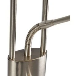 QAZQA Ibiza - LED Dimmable Lampadaire Avec Lampe De Lecture Moderne Variateur Inclus - 1 Lumière - H 180 Cm - Acier - - Éclairage Intérieur - Salon I Chambre I Cuisine I Salle à Manger - Acier -Lampadaire Soldes 2022 18082042 3