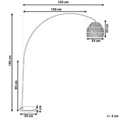 BELIANI Lampe Sur Pied Avec Abat-jour En Rotin Clair - Beige -Lampadaire Soldes 2022 18322990 3