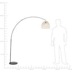 BELIANI Lampe Sur Pied Avec Abat-jour En Rotin Clair - Beige -Lampadaire Soldes 2022 18322990 4