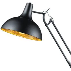 ETC-SHOP Lampadaire Salon Lampe Articulée Plafonnier Rondelle Lampadaire Or Noir Avec Interrupteur à Pied, Métal, Mobile, 1x E27, LxPxH 38x75x180 Cm -Lampadaire Soldes 2022 18358110 5