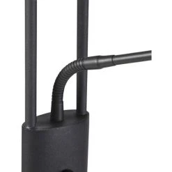 QAZQA Sevilla - LED Dimmable Lampadaire Avec Lampe De Lecture Moderne Variateur Inclus - 1 Lumière - H 180 Cm - Noir - Moderne - Éclairage Intérieur - Salon I Chambre - Noir -Lampadaire Soldes 2022 18412241 3