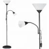 MONZANA Lampadaire Sur Pied Avec Liseuse Luminaire Lampe Orientable 175 Cm Blanc Ou Noir Noir