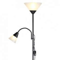 MONZANA Lampadaire Sur Pied Avec Liseuse Luminaire Lampe Orientable 175 Cm Blanc Ou Noir Noir -Lampadaire Soldes 2022 18474145 5