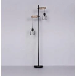 ETC-SHOP Lampadaire Vintage Cage à Filaments Design Salon Support Bois Lumière Réglable En Hauteur Dans Un Ensemble Comprenant Des Ampoules LED -Lampadaire Soldes 2022 18810433 4