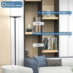 Anten RGB Lampadaire Led 25W Lampadaire Salon Avec Luminosité Réglable Lampe Sur Pied Led Compatible Avec Alexa Et Google Assistant Lampe Sur Pied Chambre Lumière à Choix 3000K-6000K -Lampadaire Soldes 2022 19028662 3