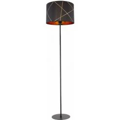 ETC-SHOP Lampadaire Noir Or Lampadaire E27 Lampadaire Tissu Salon, Lignes Décoratives Dorées, 1x E27, DxH 38 X 151 Cm -Lampadaire Soldes 2022 19914803 3