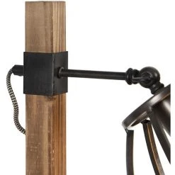 QAZQA Arthur - Lampadaire Industriel - 1 Lumière - H 140 Cm - Noir - Rustique - Éclairage Intérieur - Salon I Chambre I Cuisine I Salle à Manger - Noir -Lampadaire Soldes 2022 20000083 3