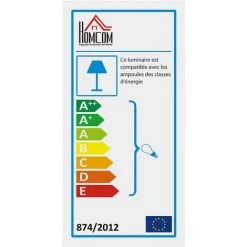 HOMCOM Lampadaire Trépied Style Industriel Hauteur Réglable H100-140 Cm Noir -Lampadaire Soldes 2022 20209111 4