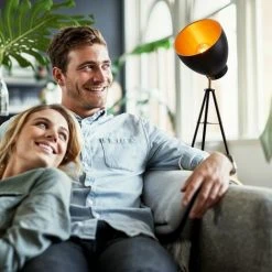 B.K.LICHT Lampadaire Rétro Noir Doré Lampe à Pied Métal Design Vintage E27 -Lampadaire Soldes 2022 20408595 4