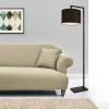 [lux.pro] Lampadaire Lampe à Pied Avec Abat-jour Métal Et Tissu Noir 161 Cm -Lampadaire Soldes 2022 20888241 1