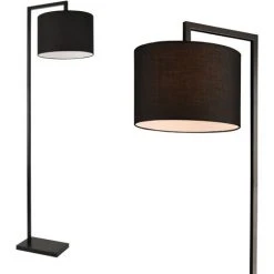 [lux.pro] Lampadaire Lampe à Pied Avec Abat-jour Métal Et Tissu Noir 161 Cm -Lampadaire Soldes 2022 20888241 3