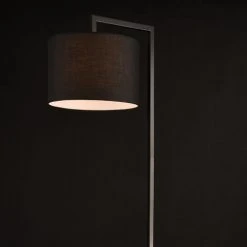 [lux.pro] Lampadaire Lampe à Pied Avec Abat-jour Métal Et Tissu Noir 161 Cm -Lampadaire Soldes 2022 20888241 4