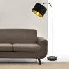 [lux.pro] Lampadaire Lampe à Pied Cadre En Métal Et Abat-jour En Tissu 1 X E27 Noir 173 Cm -Lampadaire Soldes 2022 20888248 1