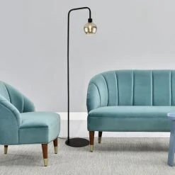 [lux.pro] Lampadaire Lampe à Pied 1 X E27 Métal Et Plastique Hauteur 155 Cm Noir Et Transparent