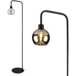 [lux.pro] Lampadaire Lampe à Pied 1 X E27 Métal Et Plastique Hauteur 155 Cm Noir Et Transparent -Lampadaire Soldes 2022 20889352 3