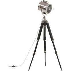 VidaXL Lampadaire à Trépied Bois De Manguier Massif 165 Cm - Noir -Lampadaire Soldes 2022 21303843 3