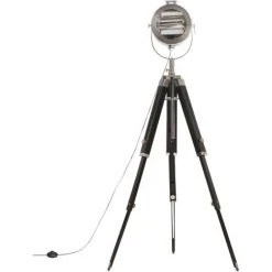 VidaXL Lampadaire à Trépied Bois De Manguier Massif 165 Cm - Noir -Lampadaire Soldes 2022 21303843 4