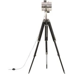 VidaXL Lampadaire à Trépied Bois De Manguier Massif 165 Cm - Noir -Lampadaire Soldes 2022 21303843 5