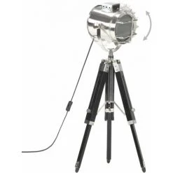 VidaXL Lampadaire à Trépied Noir Bois De Manguier Massif 69 Cm - Noir -Lampadaire Soldes 2022 21551596 3