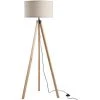 HOMCOM Lampadaire Trépied Style Scandinave 40 W Max. Dim. 45L X 45l X 152H Cm Bois De Pin Lin Beige - Beige