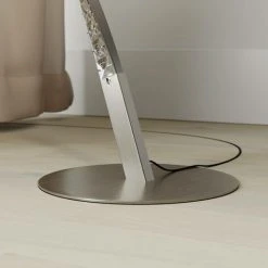 LINDBY LED Lampadaire à Intensité Variable 'Criostal' En Aluminium Pour Salon & Salle à Manger - Aluminium, Transparent -Lampadaire Soldes 2022 22168340 3