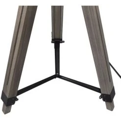 VidaXL Lampadaire Trépied En Bois Réglable Avec Abat-jour En Tissu Noir - Noir -Lampadaire Soldes 2022 2218377 4