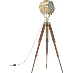 VidaXL Lampadaire à Trépied Bois De Manguier Massif 165 Cm - Brun