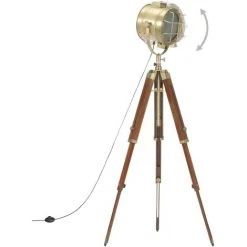 VidaXL Lampadaire à Trépied Bois De Manguier Massif 165 Cm - Brun -Lampadaire Soldes 2022 22200854 3