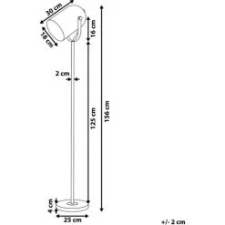 BELIANI Lampadaire En Métal Noir 156 Cm - Noir -Lampadaire Soldes 2022 22777773 3