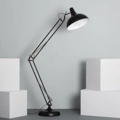 LEDKIA Lampadaire Métal Fizi Noir - Noir