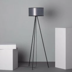 LEDKIA Lampadaire Métal Uncia Blanc - Noir - Blanc - Noir