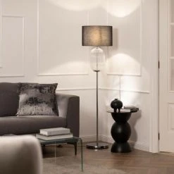LEDKIA Lampadaire Métal Et Verre Menina Noir - Noir -Lampadaire Soldes 2022 22779648 2