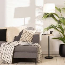 LEDKIA Lampadaire Bois Et Métal Mireia Blanc - Blanc -Lampadaire Soldes 2022 22779709 2