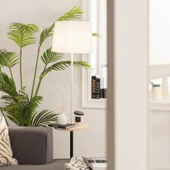 LEDKIA Lampadaire Bois Et Métal Mireia Blanc - Blanc -Lampadaire Soldes 2022 22779709 3